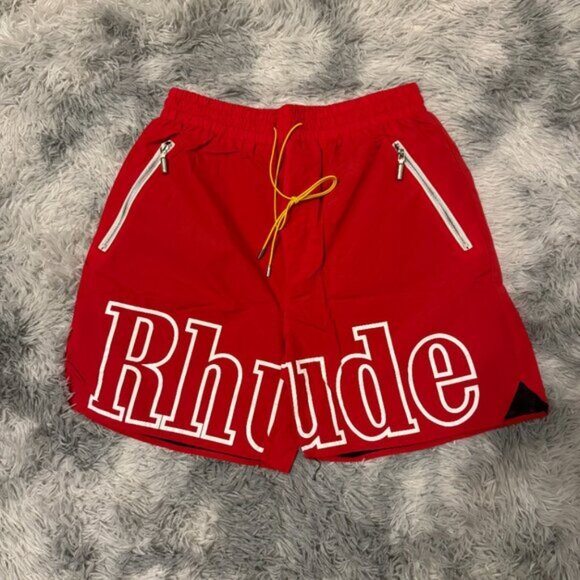Rhude Red Athletic Shorts Size Medium or Large - Picture 1 of 3